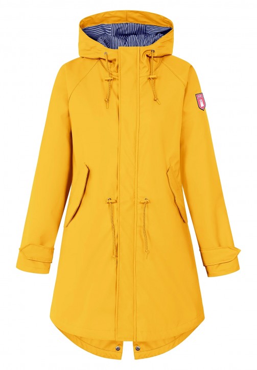 DERBE Regenjacke Traveby Friese Fisher Navy Blue Striped 040 gelb DERBE Regenjacke Traveby Friese Fisher Navy Blue Striped 040 gelb