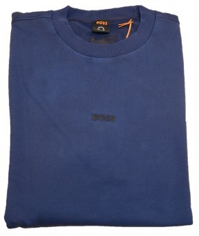 Hugo Boss Herren Wefade Sweatshirt mit Gummierten Logo Dunkelblau 415 Hugo Boss Herren Wefade Sweatshirt mit Gummierten Logo Dunkelblau 415