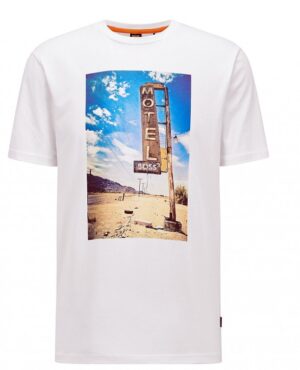 Hugo Boss Regular-Fit T-Shirt Thinking 4 aus Baumwoll-Jersey mit Artwork Print weiß 100