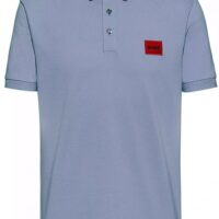 Hugo Men Slim-Fit Poloshirt aus Baumwoll-Piqué mit rotem Logo-Label Flieder 069