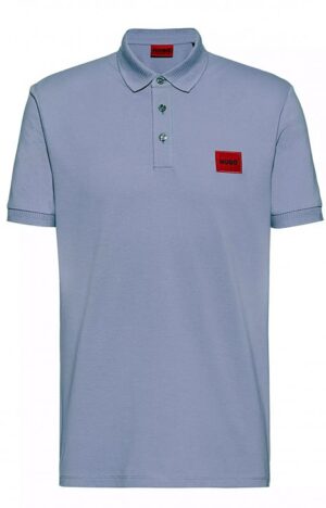 Hugo Men Slim-Fit Poloshirt aus Baumwoll-Piqué mit rotem Logo-Label Flieder 069