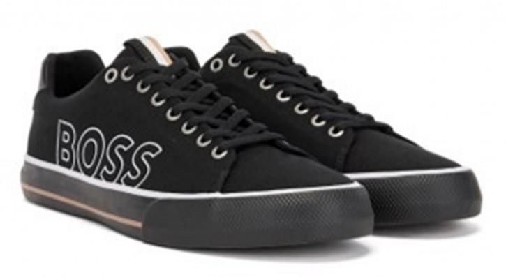 Hugo Boss Hightop Sneakers Aiden_Tenn_cvlg aus Baumwoll-Canvas mit „B“-Detail  schwarz 001 Hugo Boss Hightop Sneakers Aiden_Tenn_cvlg aus Baumwoll-Canvas mit "B"-Detail  schwarz 001
