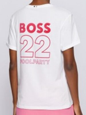 Hugo Boss Regular-Fit T-Shirt C_Esummer aus Bio-Baumwolle mit sommerlichem Print weiß 128