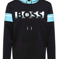 Hugo Boss Unisex-Sweatshirt mit Logo-Artwork und Kapuze Soody1 dunkelblau 403