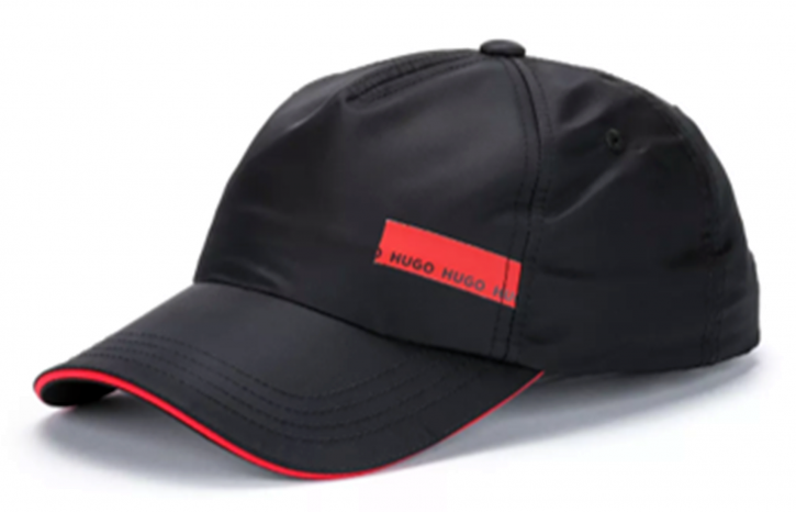 Hugo Fünf-Bahnen-Cap Men-X 576_D-6 mit rotem Logo-Tape schwarz 001 Hugo Fünf-Bahnen-Cap Men-X 576_D-6 mit rotem Logo-Tape schwarz 001