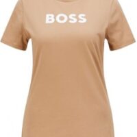 Hugo Boss C_Elogo_5 Damen T-Shirt mit weißem Logo-Schriftzug beige 260 Hugo Boss C_Elogo_5 Damen T-Shirt mit weißem Logo-Schriftzug beige 260
