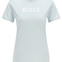 Hugo Boss C_Elogo_5 Damen T-Shirt mit weißem Logo-Schriftzug hellblau 417 Hugo Boss C_Elogo_5 Damen T-Shirt mit weißem Logo-Schriftzug hellblau 417