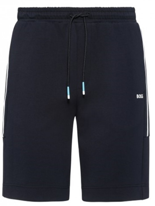 Hugo Boss  Headlo 1 Shorts aus Baumwoll-Mix mit kontrastfarbenem Logo dunkelblau 403 Hugo Boss  Headlo 1 Shorts aus Baumwoll-Mix mit kontrastfarbenem Logo dunkelblau 403