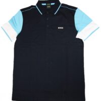 Hugo Boss Paddy 11 Poloshirt aus Interlock-Baumwolle mit Colour-Block-Ärmeln dunkelblau 402 Hugo Boss Paddy 11 Poloshirt aus Interlock-Baumwolle mit Colour-Block-Ärmeln dunkelblau 402