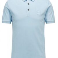 Hugo Boss Slim-Fit Poloshirt Passenger aus Stretch-Baumwolle mit Logo-Aufnäher hellblau 487