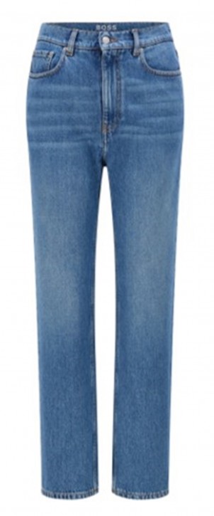 Hugo Boss Regular-Fit Jeans STRAIGHT CROP 2.0 aus blauem Bio-Baumwoll-Denim blau 434 Hugo Boss Regular-Fit Jeans STRAIGHT CROP 2.0 aus blauem Bio-Baumwoll-Denim blau 434