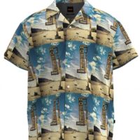 Hugo Boss Relaxed-Fit Hemd Lapis_2 aus Baumwolle mit Motel-Print Farbe 131