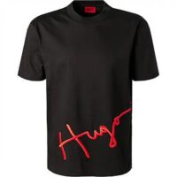 Hugo Boss Herren -T-Shirt DRESCO aus Baumwolle mit handgeschriebenem Logo-Artwork schwarz 001 Hugo Boss Herren -T-Shirt DRESCO aus Baumwolle mit handgeschriebenem Logo-Artwork schwarz 001