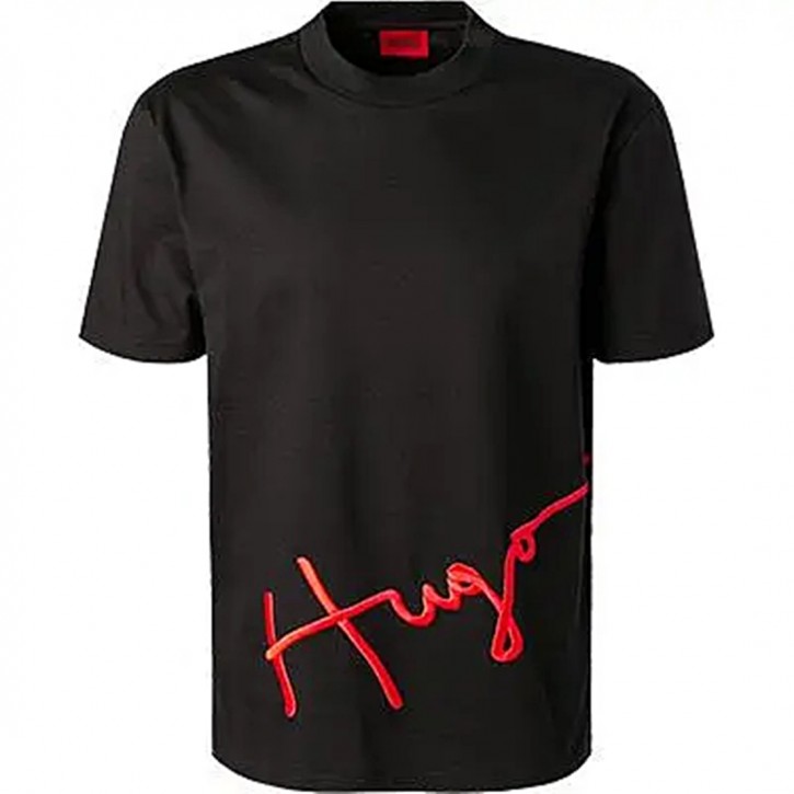 Hugo Boss Herren -T-Shirt DRESCO aus Baumwolle mit handgeschriebenem Logo-Artwork schwarz 001 Hugo Boss Herren -T-Shirt DRESCO aus Baumwolle mit handgeschriebenem Logo-Artwork schwarz 001
