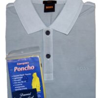 David Benedict Regenponcho mit Prime Poloshirt Silber 043