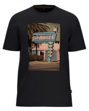 Hugo Boss Regular-Fit T-Shirt Thinking 4 aus Baumwoll-Jersey mit -Artwork Print schwarz 001
