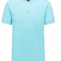 Hugo Boss  Stückgefärbtes T-Shirt Tokks aus Bio-Baumwolle mit Logo-Print Farbe hellblau 462 Hugo Boss  Stückgefärbtes T-Shirt Tokks aus Bio-Baumwolle mit Logo-Print Farbe hellblau 462