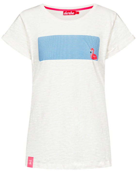 DERBE Flamingo Damen T- Shirt off white mit Streifen 023 DERBE Flamingo Damen T- Shirt off white mit Streifen 023