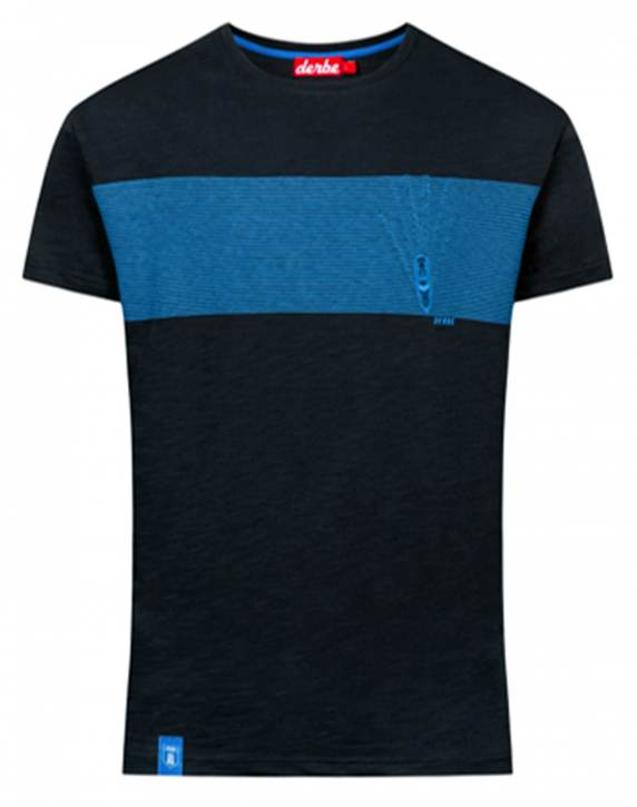 DERBE Herren T Shirt KINK dunkelblau mit Wellen und Schiff 010 navy DERBE Herren T Shirt KINK dunkelblau mit Wellen und Schiff 010 navy