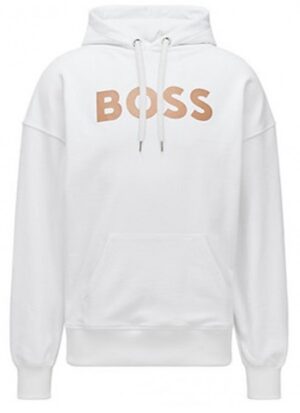 Hugo Boss Econy Damen Hoodie mit Logoschriftzug in Weiß 100