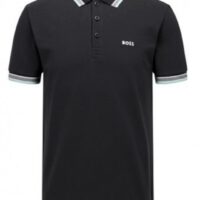 Hugo Boss Poloshirt Paddy aus Bio-Baumwolle mit geschwungenem Logo schwarz 001 Hugo Boss Poloshirt Paddy aus Bio-Baumwolle mit geschwungenem Logo schwarz 001