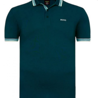 Hugo Boss Poloshirt Paddy aus Bio-Baumwolle mit geschwungenem Logo dunkelblau 402 Hugo Boss Poloshirt Paddy aus Bio-Baumwolle mit geschwungenem Logo dunkelblau 402
