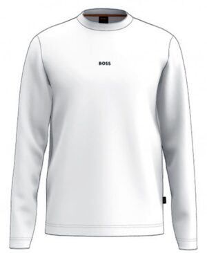 Hugo Boss Longsleeve TChark aus Stretch-Baumwolle mit fünflagigem Logo off white 131