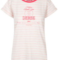 DERBE Blubberwasser Damen T-Shirt Strawberry Cream Rosa Gestreift 0332 DERBE Blubberwasser Damen T-Shirt Strawberry Cream Rosa Gestreift 0332