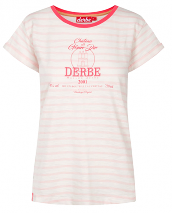DERBE Blubberwasser Damen T-Shirt Strawberry Cream Rosa Gestreift 0332 DERBE Blubberwasser Damen T-Shirt Strawberry Cream Rosa Gestreift 0332