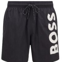 Hugo Boss Octopus Badehose mit Logoschriftzug am Bein in schwarz 007 Hugo Boss Octopus Badehose mit Logoschriftzug am Bein in schwarz 007