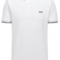 Hugo Boss Poloshirt Paddy aus Bio-Baumwolle mit geschwungenem Logo weiß 100 Hugo Boss Poloshirt Paddy aus Bio-Baumwolle mit geschwungenem Logo weiß 100