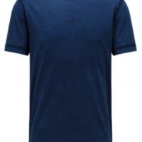 Hugo Boss Stückgefärbtes T-Shirt TOKKS aus Bio-Baumwolle mit Logo-Print dunkelblau 404