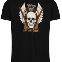 DERBE Herren Rockgitarre T-Shirt Schädel Black Schwarz Braun 090 DERBE Herren Rockgitarre T-Shirt Schädel Black Schwarz Braun 090