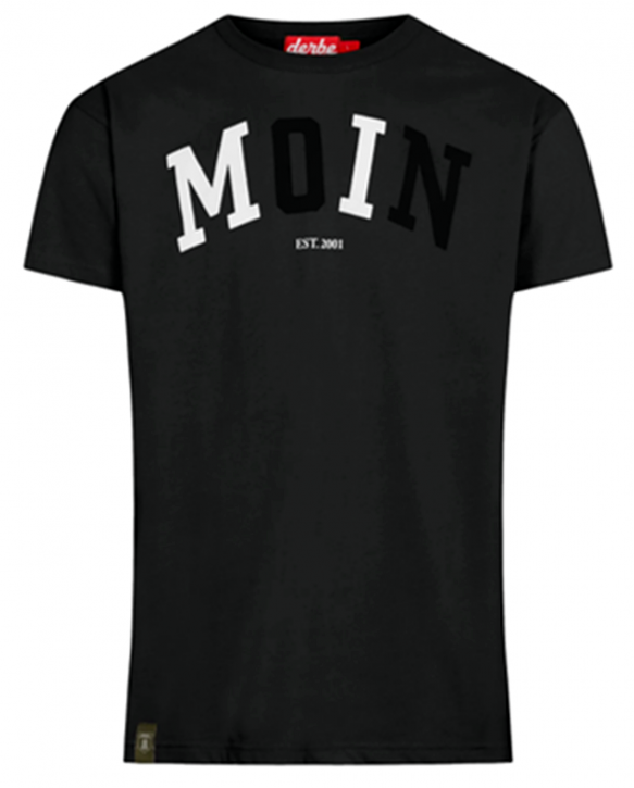 DERBE Moin Herren T-Shirt Zweifarbig Black Schwarz Weiß 090 DERBE Moin Herren T-Shirt Zweifarbig Black Schwarz Weiß 090