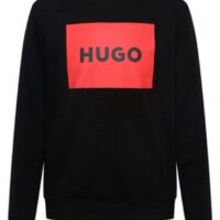 Hugo Pullover Duragol222 aus Baumwoll-Terry mit rotem Logo-Print schwarz 002