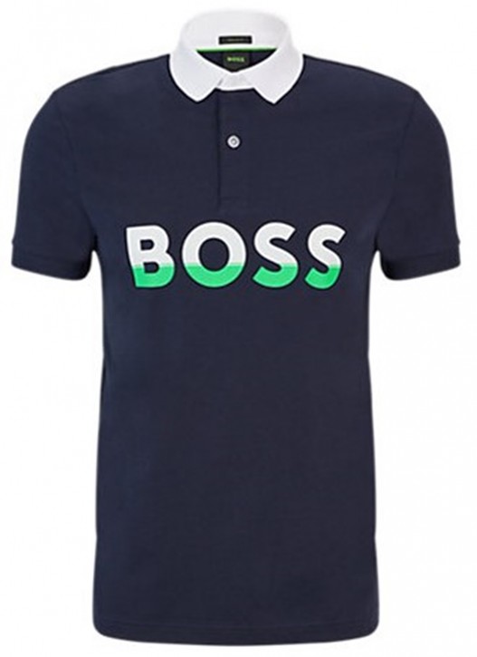 Hugo Boss Poloshirt Pavel aus Baumwoll-Mix mit Colour-Block-Logo dunkelblau 402 Hugo Boss Poloshirt Pavel aus Baumwoll-Mix mit Colour-Block-Logo dunkelblau 402