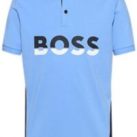 Hugo Boss Poloshirt Pavel aus Baumwoll-Mix mit Colour-Block-Logo hellblau 439 Hugo Boss Poloshirt Pavel aus Baumwoll-Mix mit Colour-Block-Logo hellblau 439