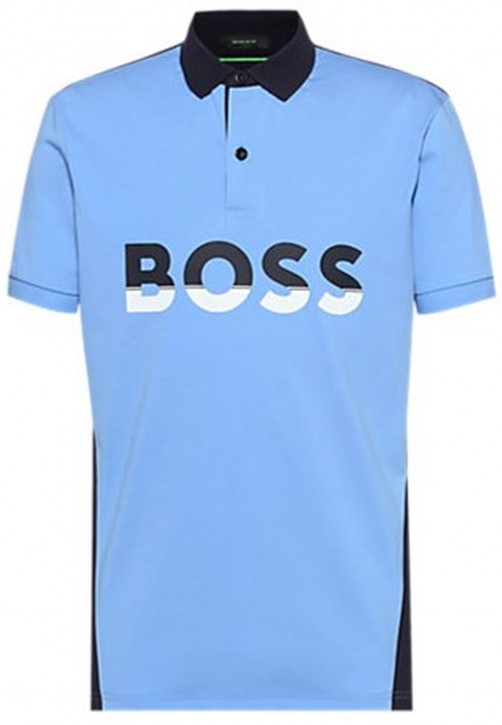 Hugo Boss Poloshirt Pavel aus Baumwoll-Mix mit Colour-Block-Logo hellblau 439 Hugo Boss Poloshirt Pavel aus Baumwoll-Mix mit Colour-Block-Logo hellblau 439
