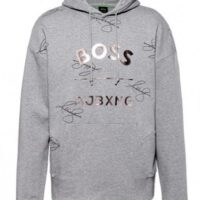 Hugo Boss Relaxed-Fit Kapuzen-Sweatshirt  SLY AJ aus Bio-Baumwolle mit Logo der Kooperation grau 059