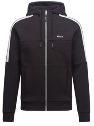 Hugo Boss Unisex-Sweatshirt SAGGY 1 mit Logo-Details und Kapuze schwarz 001
