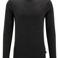 Hugo Boss Slim-Fit Longsleeve Tempest mit Logo-Aufnäher schwarz 001