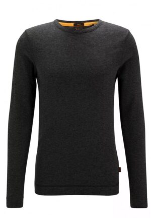 Hugo Boss Slim-Fit Longsleeve Tempest mit Logo-Aufnäher schwarz 001