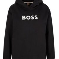 Hugo Boss Kapuzen-Sweatshirt aus Baumwolle-Terry mit kontrastierendem Logo schwarz 001 Hugo Boss Kapuzen-Sweatshirt aus Baumwolle-Terry mit kontrastierendem Logo schwarz 001