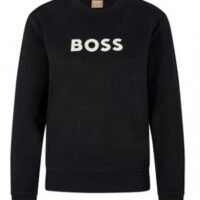 Hugo Boss Baumwoll-Sweatshirt C_Elaboss_6 aus French Terry mit Logo-Print schwarz 001