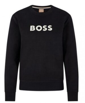 Hugo Boss Baumwoll-Sweatshirt C_Elaboss_6 aus French Terry mit Logo-Print schwarz 001