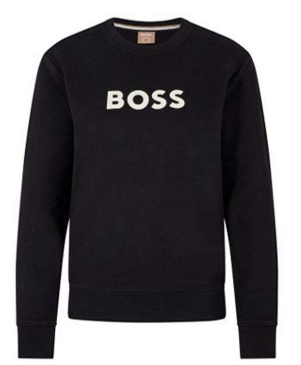 Hugo Boss Baumwoll-Sweatshirt C_Elaboss_6 aus French Terry mit Logo-Print schwarz 001 Hugo Boss Baumwoll-Sweatshirt C_Elaboss_6 aus French Terry mit Logo-Print schwarz 001