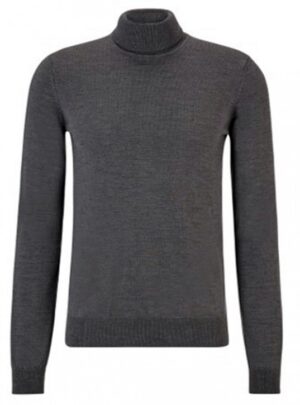 Hugo Boss Slim-Fit Rollkragenpullover San Thomas-M aus Schurwolle grau 021