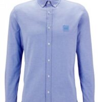 Hugo Boss Slim-Fit Hemd Mabsoot_2 aus elastischer Oxford-Baumwolle hellblau 460