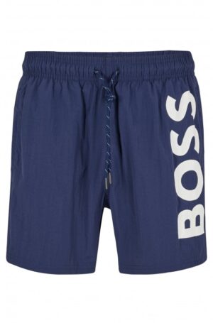 Hugo Boss Octopus Badehose mit Logoschriftzug am Bein in dunkelblau 413