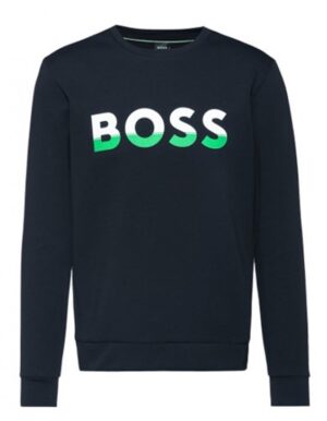 Hugo Boss Sweatshirt Salbo 1 aus Baumwoll-Mix mit Colour-Block-Logo dunkelblau 402
